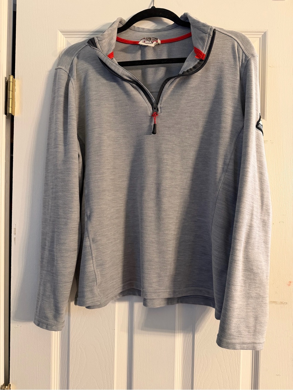 Avalanche Light Gray Pullover with Red Trim